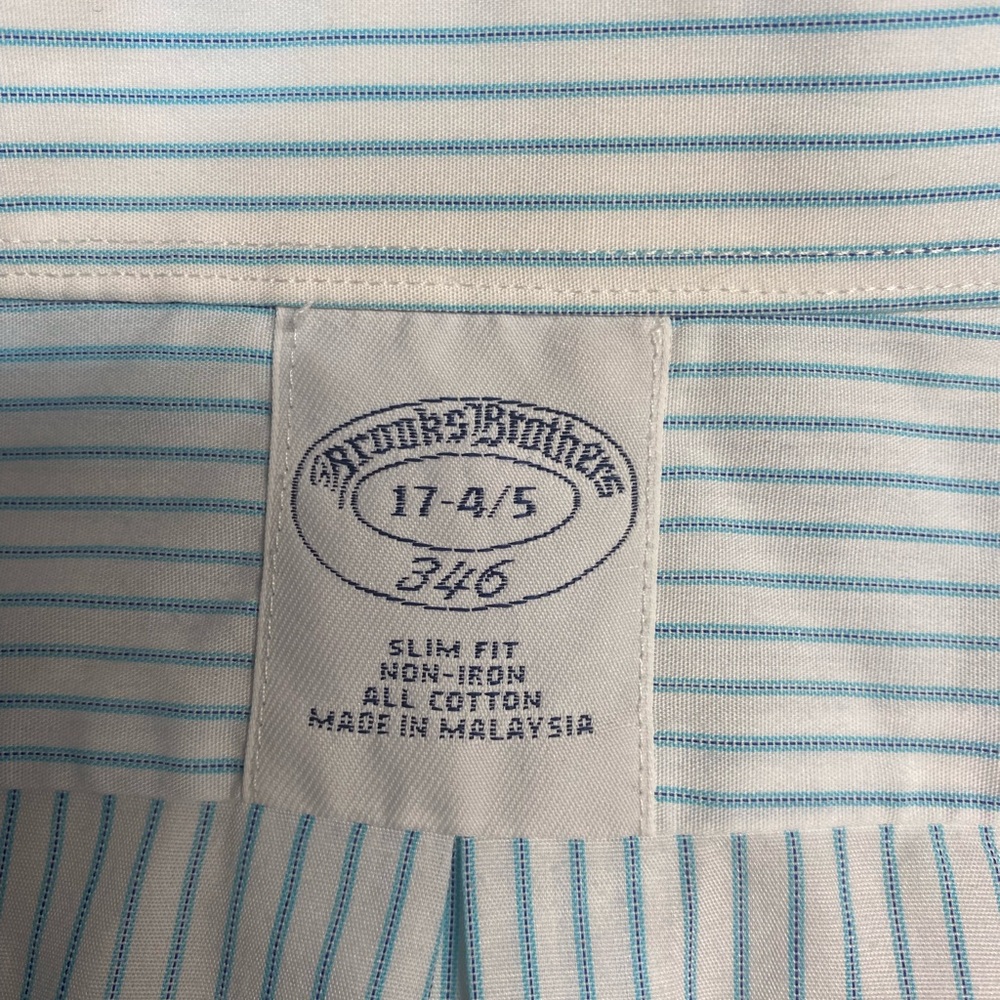 Brooks Brothers Slim Fit Long Sleeve Button Up Shirt Men’s 17-34/35 - Picture 3 of 3